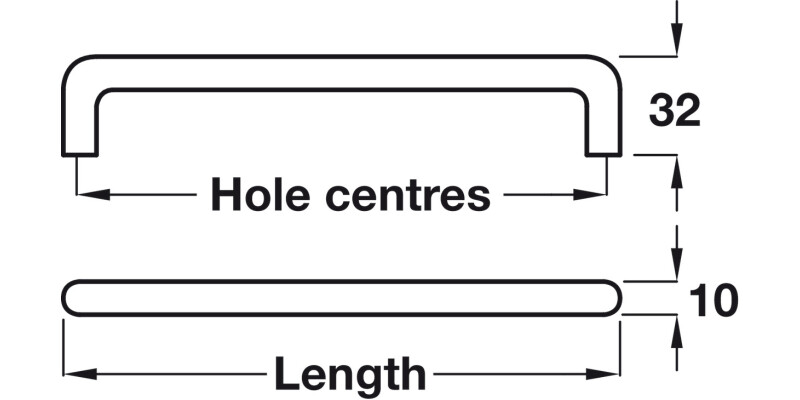 D Pull Hdl AA Silver Col D10mm 96mm cc