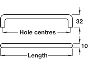 D Pull Hdl AA Silver Col D10mm 96mm cc