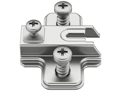 Cruciform Mounting Plate, Combi, with Pre-Mounted Euro Screws, for Slide On H&auml;fele