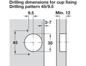 M310 155D Hinge Qck FO 45/9.5 wo SC NP