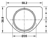 Cover Caps D35mm 59x39mm Pl White