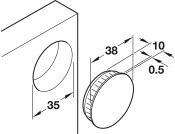 Cover Caps D35/38mm Pl Lt Oak
