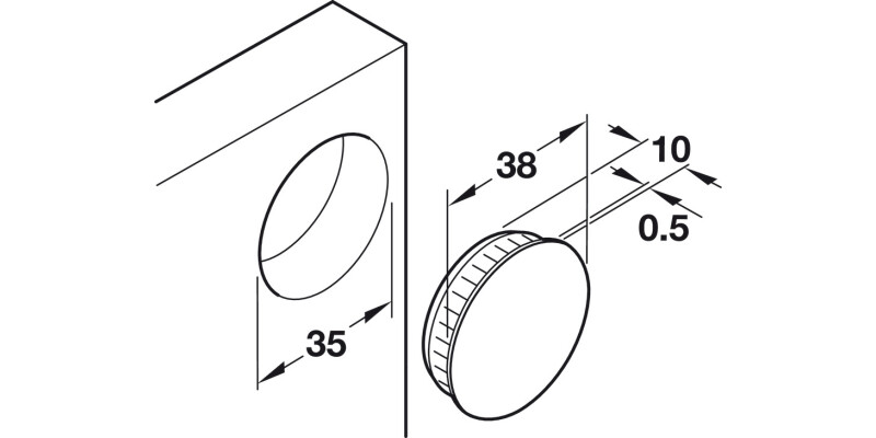 Cover Caps D35/38mm Pl Matt Nkl