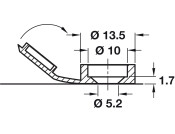 Cover Caps D13.5mm Hinged for Screws Brw