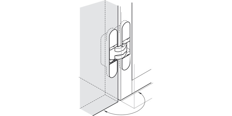 180D 3D Con Cabinet Hinge ZA/Pl Blk/Blk
