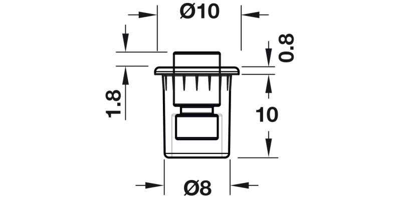 K flex Door Buffer D8x2.6mm Plug Pl Gry