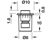 K flex Door Buffer D8x2.6mm Plug Pl Ant