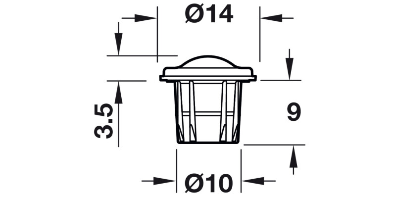 Door Buffer D10x3.5mm Plug-in Pl Trans