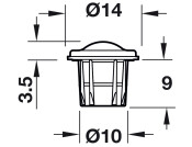 Door Buffer D10x3.5mm Plug-in Pl Trans
