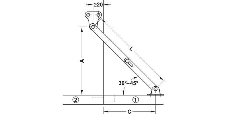 Flap Stay Slot Centre 200mm SF UH SNP