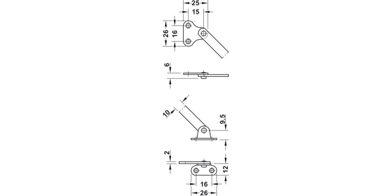 Flap Stay Slot Centre 300mm SF UH SNP