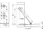 K12 Adj DropDown Flap Stay 164mm Slv/Gry