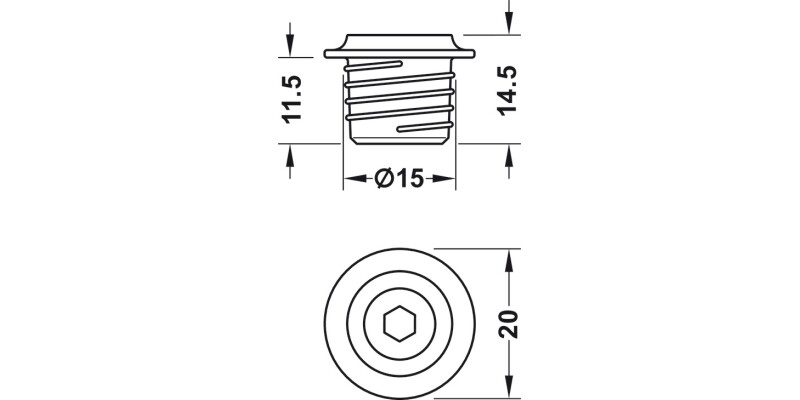 K12 Side Bracket PlugIn D15mm ZA NP