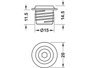 K12 Side Bracket PlugIn D15mm ZA NP