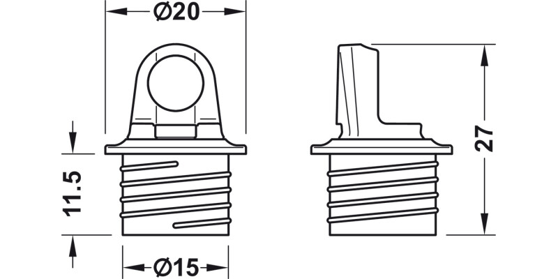 K12 Door Bracket PlugIn D15mm ZA NP