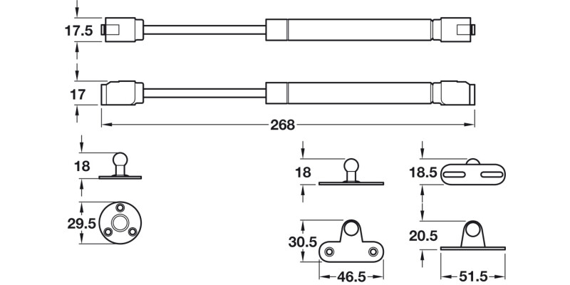 Hafele Automatic Open Flap Stay 80N
