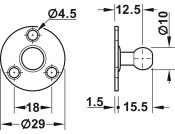 Hafele Automatic Open Flap Stay 80N