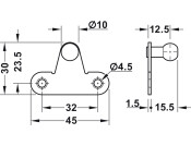 Hafele Automatic Open Flap Stay 80N