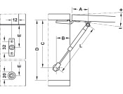 K12 Adj Auto Lid Stay 355mm 60N Slv/Gry