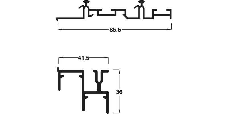 PS48.1 Top and Bottom Track Set 3050mm