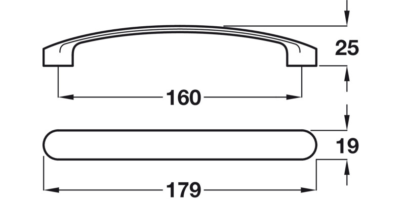 Harrington D Pull Handle ZA PC 160mm cc