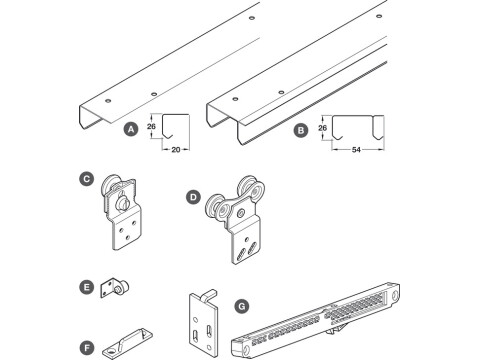 Hafele SF30 FitSet w SoftBrake 3.0m 3Dr