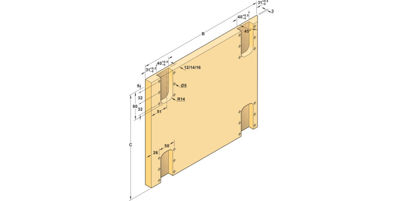 Slido F-Flush52 20A FitSet 2Dr 450mm Slv