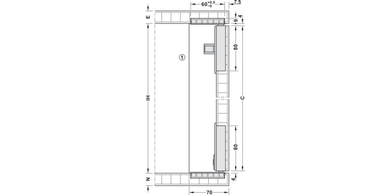 Slido F-Flush52 20A FitSet 2Dr 450mm Slv