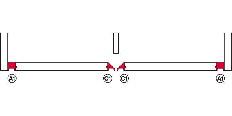 Slido F-Flush52 20A FitSet 2Dr 450mm Blk