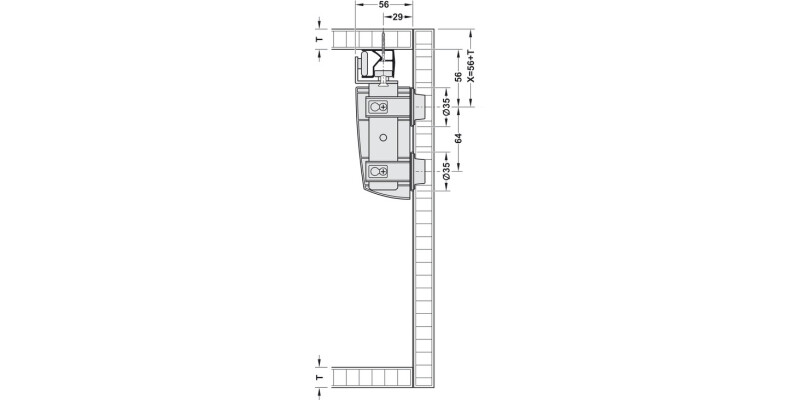 Slido F-Fold61 50A Adj Hinge wo Cov RH