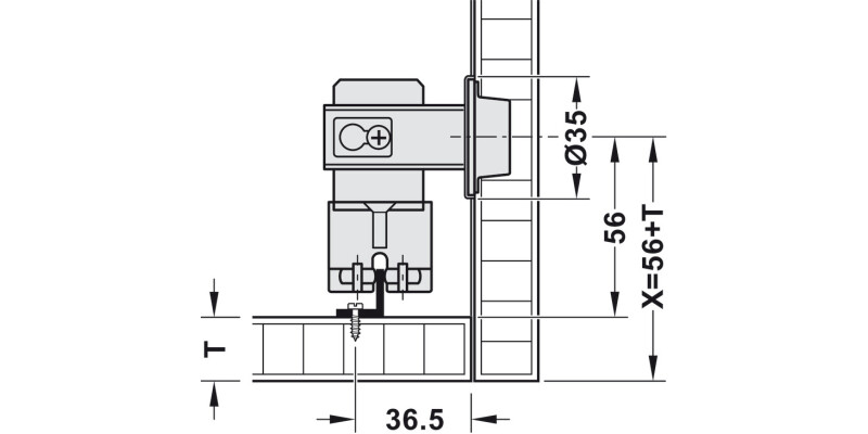 Slido F-Fold61 50A Adj Hinge wo Cov RH
