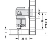 Slido F-Fold61 50A Adj Hinge wo Cov RH