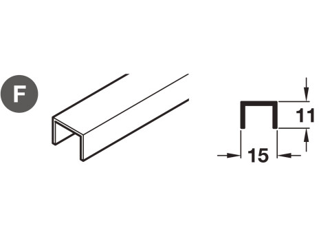 Hafele System 6 Btm Track 3.0m Silver AA