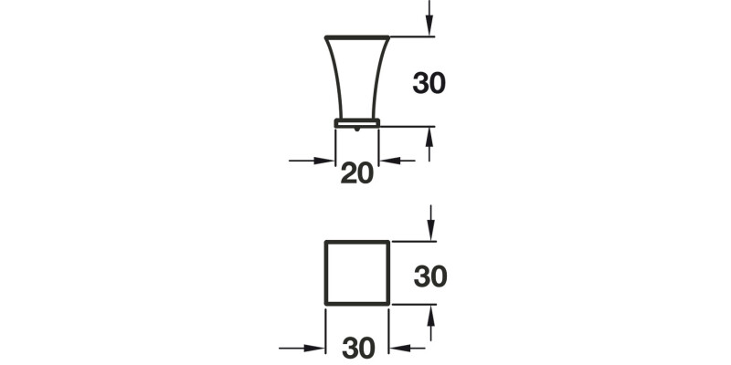 Augusta Knob D30x30mm Matt Blk Lacq