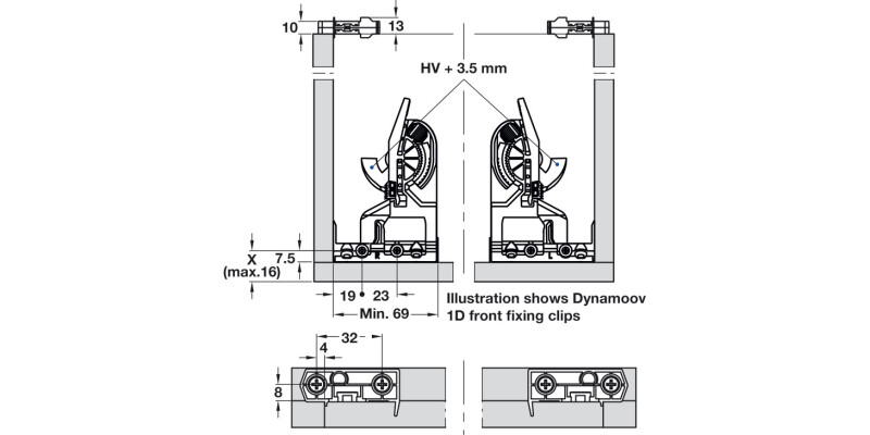 Dynapro 1D Fnt Lock Device+Shelf Holder