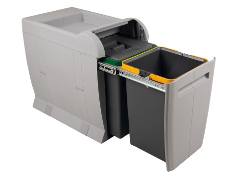 City 400 PO Bin Hinged 2x12L Lt/Dk Gry
