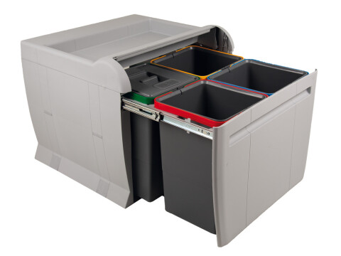 City 600 PO Bin Hinged 4x12L Lt/Dk Gry