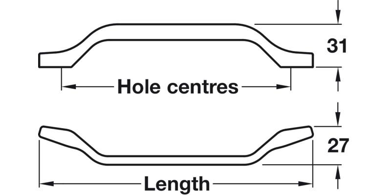 Osaka Pull Hdl ZA Graphite 160mm cc