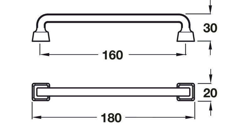 Brera D Pull Handle ZA Ant Cop 160mm cc