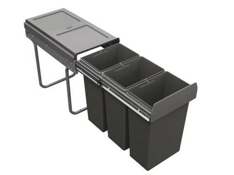 Tek PO 300 Bin Hinged 3x10L Dk Grey