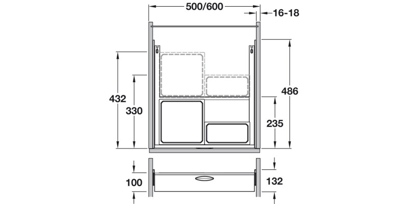VS Envi Drawer 500 Bin 1.2+2.7L Lva