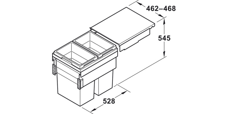 Hailo Euro-Cargo 500 Bin 2x38L Lt