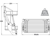 Wire Pull Down Shelf 2-Tier Gas 500mm CP
