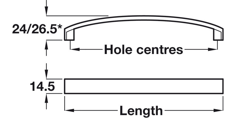 Saffron Bow Hdl Alu Pol Chr 160mm cc