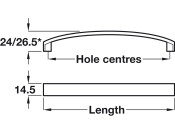 Saffron Bow Hdl Alu Pol Chr 160mm cc