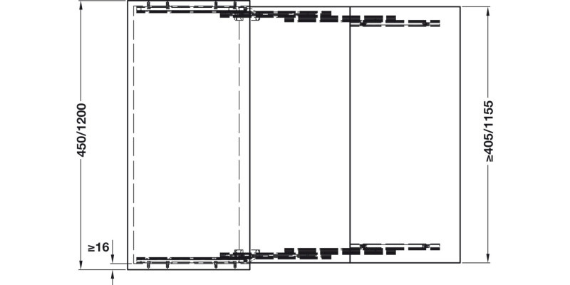 LUNCH+39 PO Drw Table Fitting 450/1200mm