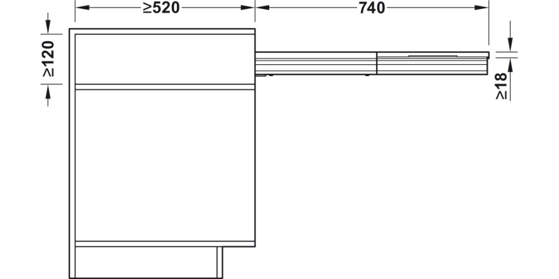 COOK PO W/T w Int Storage 60kg 600mm Slv