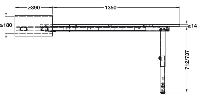 MENSOLA T-ABLE+39 PO Table w Leg 1200mm