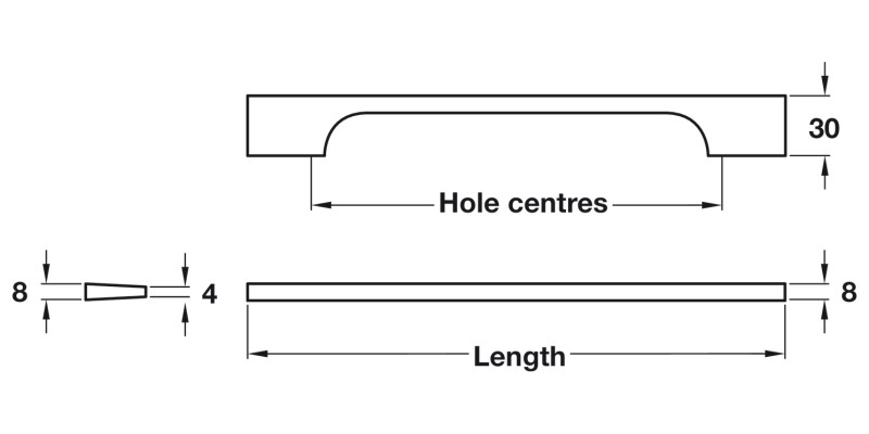 Putney Pull Hdl Alu SS Effect 192mm cc
