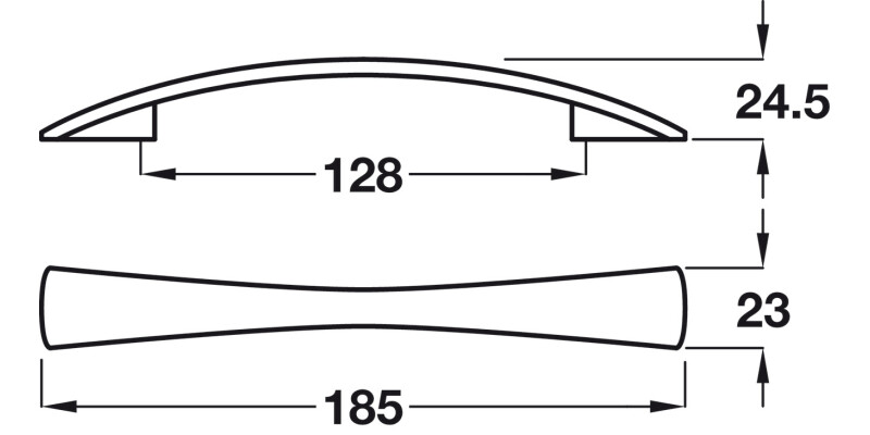 Quigley Bow Hdl ZA Pol Chr 128mm cc